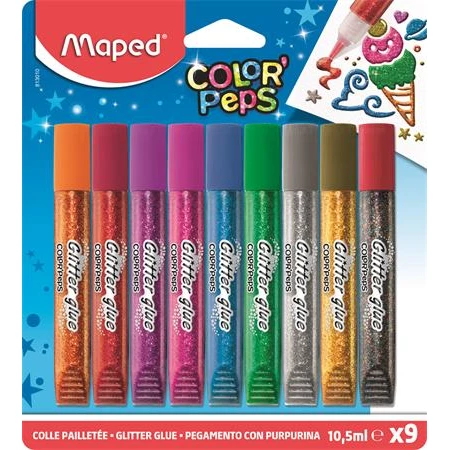 Csillámos ragasztó készlet 9db-os MAPED Color`Peps
