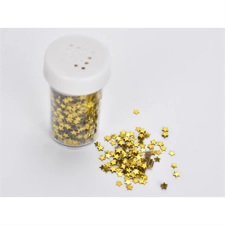 Csillámpor flitter csillagok 30ml  tubusban arany szín