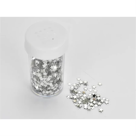 Csillámpor flitter csillagok 30ml  tubusban ezüst szín