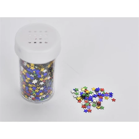 Csillámpor flitter csillagok 30ml  tubusban vegyes szín