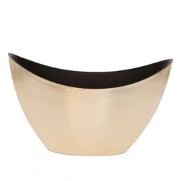 Csónak alakú kaspó S műanyag, 20x9x11,5 cm, fényes arany