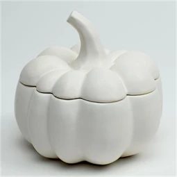 Cukorkatartó tök porcelán 13x14x13 cm fehér