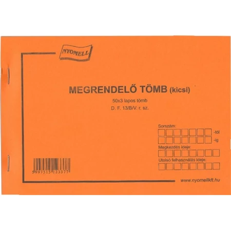 DF.13/B/V Megrendelő tömb A/5 50x3