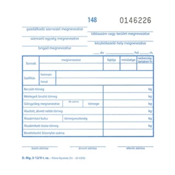 DMG.3-10 Takarmányozási napló 50x2