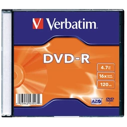 DVD-R Verbatim 4,7 GB, 16x, vékony tokban (AZO)