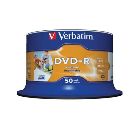 DVD-R  Verbatim nyomtatható 4,7GB 16X 50db/cs