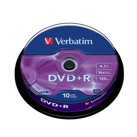 DVD+R VERBATIM 4,7 GB 16x, 10db/henger