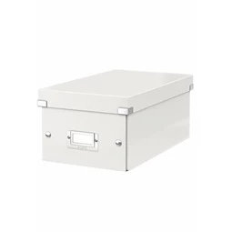 DVD tároló doboz, lakkfényű, LEITZ Click&Store, fehér