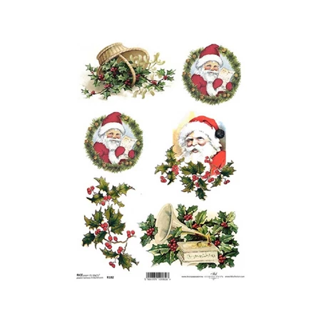 Decoupage rizspapír A/4 Mikulás és magyal