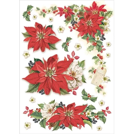 Decoupage rizspapír A/4 Mikulásvirág