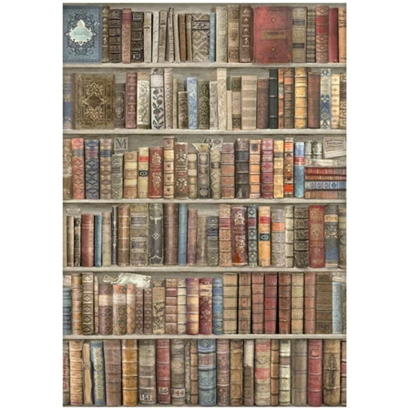Decoupage rizspapír A/4 Vintage Library bookcase