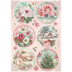 Decoupage rizspapír A/4 Winter Magic Deer 6rounds