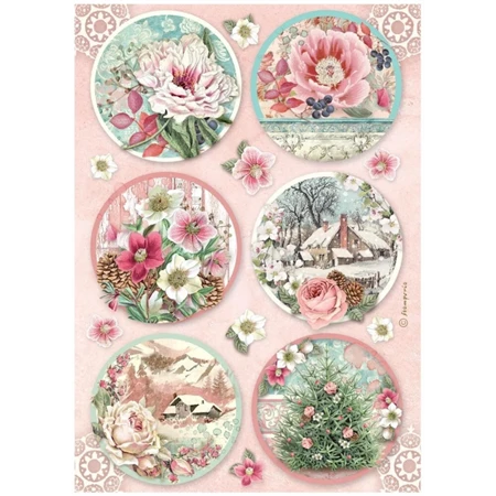 Decoupage rizspapír A/4 Winter Magic Deer 6rounds