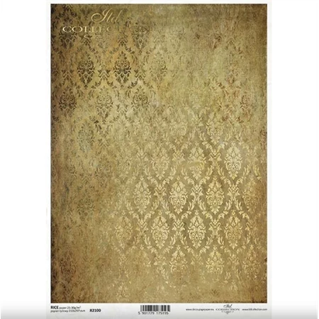 Decoupage rizspapír A/4 barokk tapéta arany