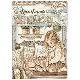 Decoupage rizspapír A/6 White Christmas 8db/csomag