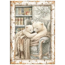 Decoupage rizspapír A/6 White Christmas 8db/csomag