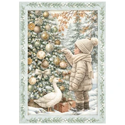 Decoupage rizspapír A/6 White Christmas 8db/csomag