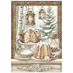 Decoupage rizspapír A/6 White Christmas 8db/csomag