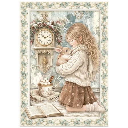 Decoupage rizspapír A/6 White Christmas 8db/csomag