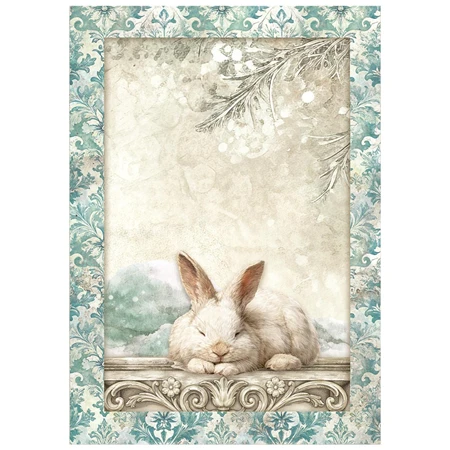 Decoupage rizspapír A/6 White Christmas 8db/csomag