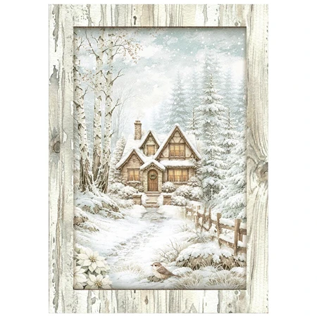 Decoupage rizspapír A/6 White Christmas 8db/csomag
