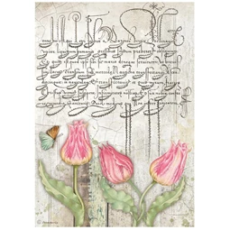 Decoupage rizspapír Romantic Garden House tulipánok A/4