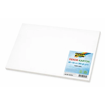 Dekor karton FOLIA 48x68cm 380gr natúr fehér extra vastag 1db dekor karton