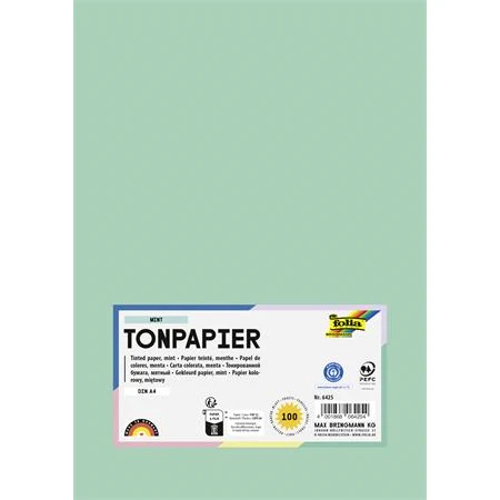 Dekor karton FOLIA A/4 130gr menta 100db/cs