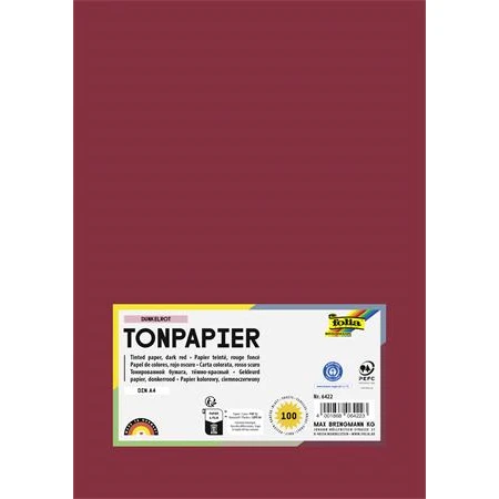 Dekor karton FOLIA A/4 130gr sötétpiros 100db/cs