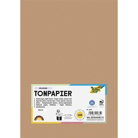 Dekor karton FOLIA A/4 130gr világos barna 100db/cs