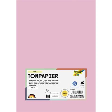 Dekor karton FOLIA A/4 130gr világos rózsaszín 100db/cs