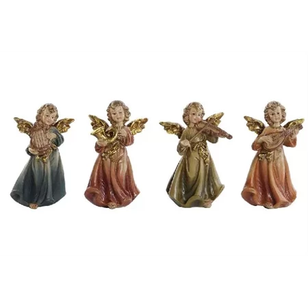 Dekoráció Angyal hangszerrel 6x3,9x9,8cm poly 4féle 1db, figura nem választható