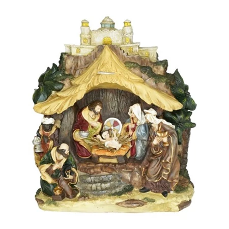 Dekoráció Betlehem LED-es poly 32x17,5x36 cm barna, bézs