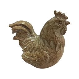Dekoráció Kakas, tyúk 8x5x9 cm barna - bézs 2 féle 1db poly