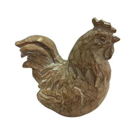 Dekoráció Kakas, tyúk 8x5x9 cm barna - bézs 2 féle 1db poly
