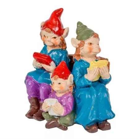 Dekoráció Kobold család ülő könyvvel poly 8,2x8,1cm