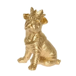 Dekoráció Kutya ülő asztali dísz, poly, 15,5x18,4x25,4 cm, arany