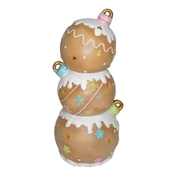 Dekoráció Mézeskalács gömbök LED-es, glitteres magnézia 27,5x27,5x60,8 cm barna, fehér, pasztell karácsony