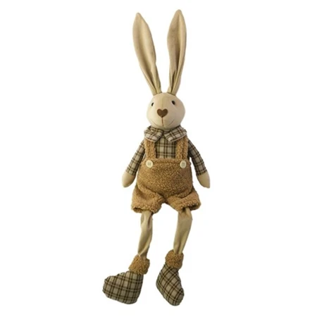 Dekoráció Nyúl fiú lógólábú textil 17x9x52 cm bézs