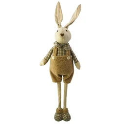 Dekoráció Nyúl fiú teleszkópos lábbal textil 28x15x94 cm bézs
