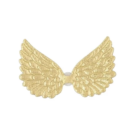 Dekoráció angyalszárny, textil, 6,5 cm, arany 6db/csomag öntapadó korongga