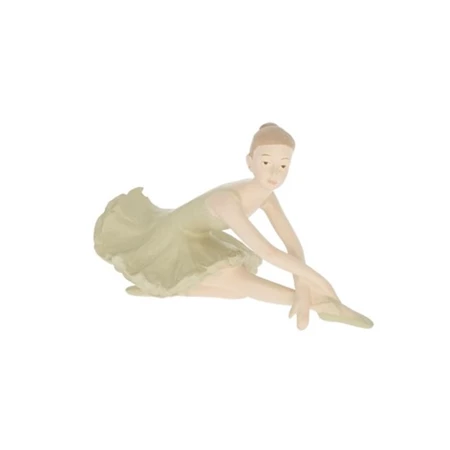 Dekoráció balerina ülő műanyag 8x14,5x10cm bézs