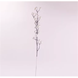 Dekoráció betűző bogyós ág polyfoam 49cm gyöngyház fehér