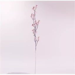 Dekoráció betűző bogyós ág polyfoam 49cm gyöngyház rózsaszín