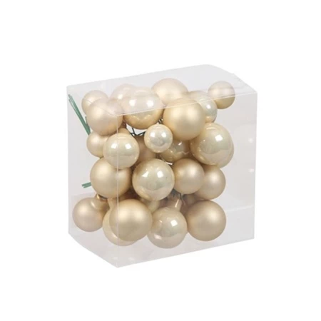 Dekoráció betűző gömb üveg 2/2,5/3cm 6db/csomag krém fényes/matt
