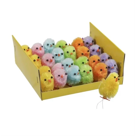 Dekoráció csibe zsenília, betűzős 3cm vegyes színek, szín nem választható, 1db