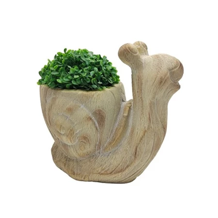 Dekoráció csiga kaspó ültethető magnézia 29,5x17x26 cm bézs