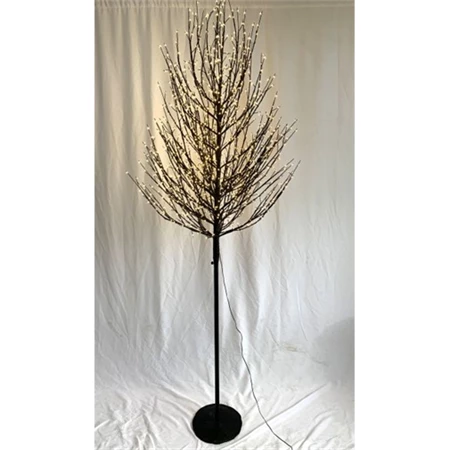 Dekoráció erdei fa 1300 LED világítással melegfehér műanyag 210cm fekete