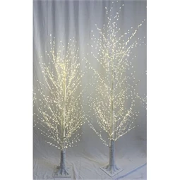 Dekoráció erdei fa 1700db hosszúkás LED világítással melegfehér műanyag 210 cm fehér 1db