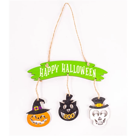 Dekoráció fa kopogtató Happy Halloween 15x12 cm